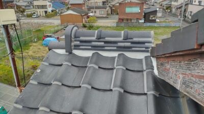 静岡県焼津市・瓦屋根の漆喰詰め直し工事 (3)