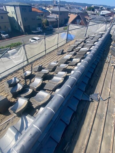 牧之原市T様瓦屋根補修施工中1_tokai
