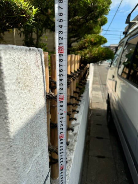 焼津市I様-外構工事-計測の様子